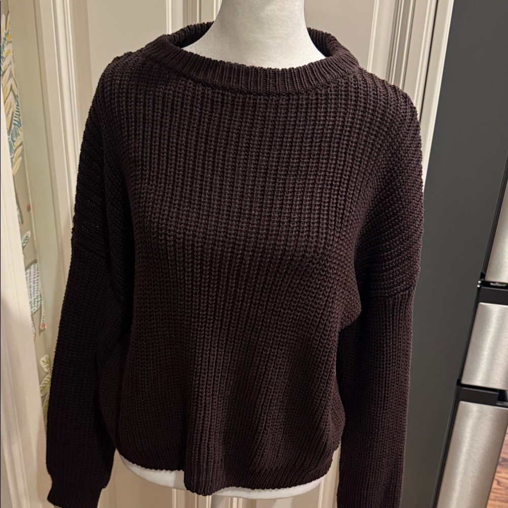 Wooden Ships CREW CHUNKY - deep brown- size XS